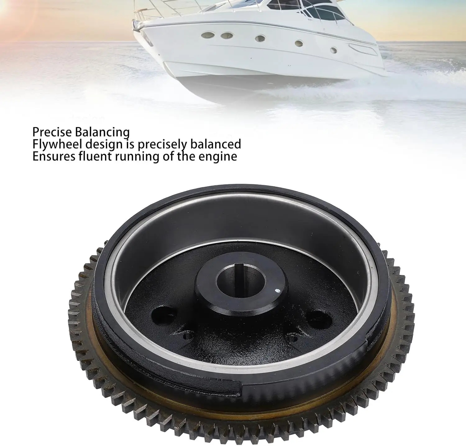 Outboard Motor Flywheel Electrical Start Flywheel for 4 Stroke 20HP Outboard Engine 6AH 85550 10 Premium Iron Material Durable