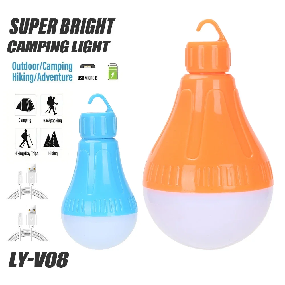 Portable Camping Tent Lamp 3 Modes LED Bulb With Hook Light Portable Lantern Outdoor SOS Camping Lamp Emergency Lighting