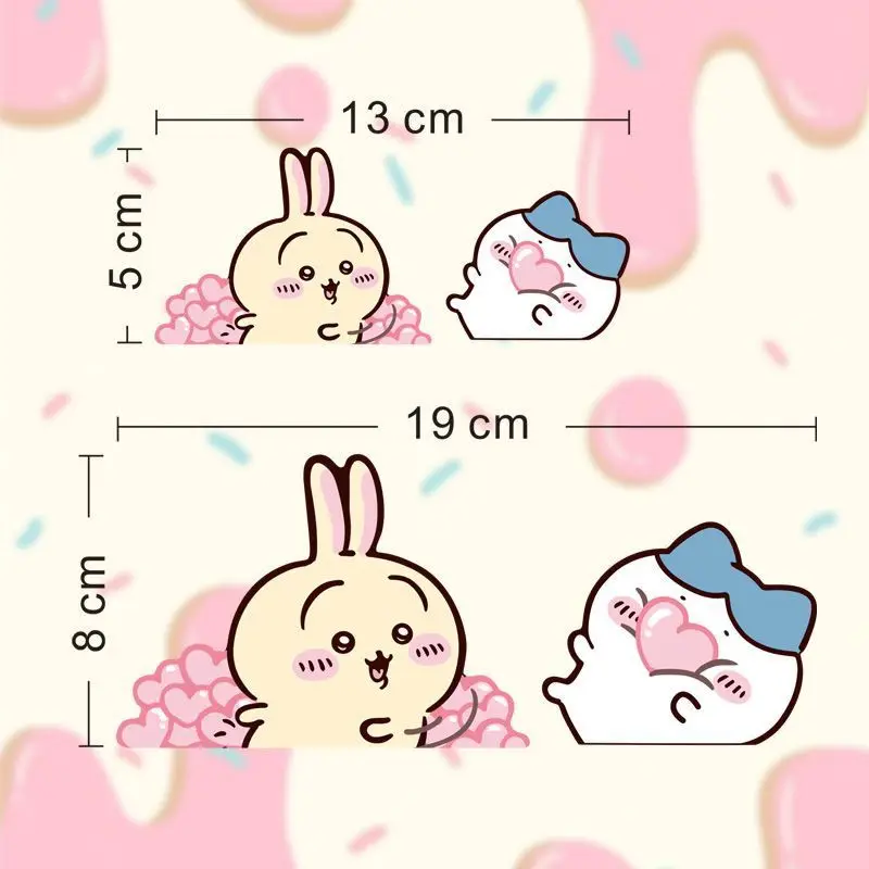 MINISO Chiikawa Usagi Hachiware Sticker Bathroom Cute Mirror Anime Self-adhesive Cartoon Bathroom Decorate Small Pattern Lovely