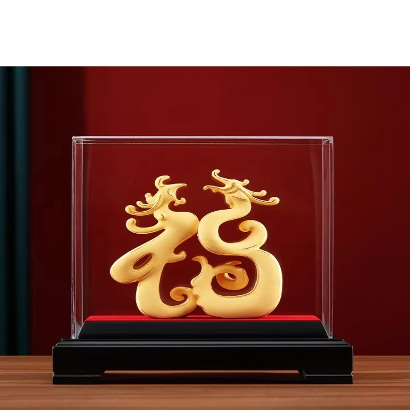 

and phoenix presents auspicious blessing character ornaments, living room wine cabinet decoration, newlyweds wedding gifts