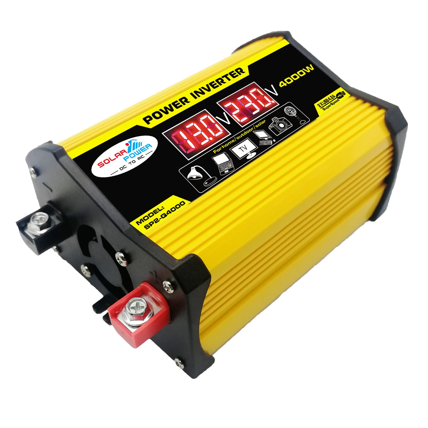 

Modified Sine Wave Inverter AC 220V Converter Car Power Charger Inverter Correction Wave Inverter Led Voltage Display Screen