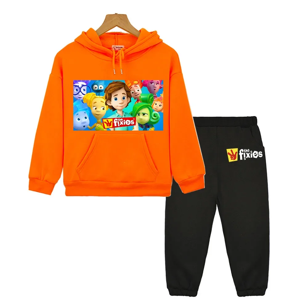 The Fixies Russia anime hoodie Fleece sweatshirt kids boutique clothes Autumn pullover y2k Kawaii Jacket Hooded boys girls Sets image 2
