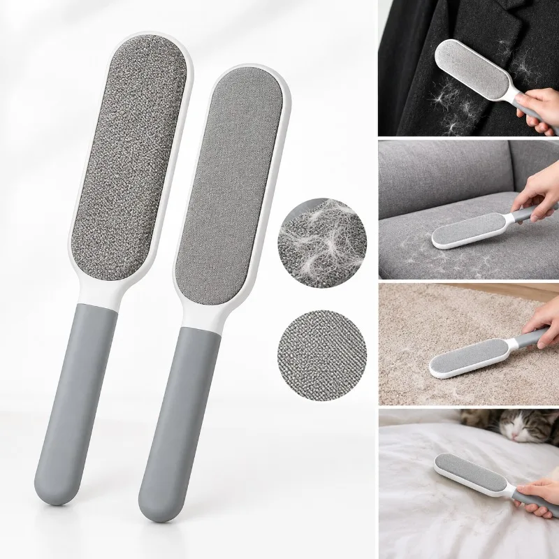 Reusable Pet Hair Remover Brush Double Sided Electrostatic Lint Cleaner for Clothes Sofa Carpet Bedding Furniture Home Cleaning