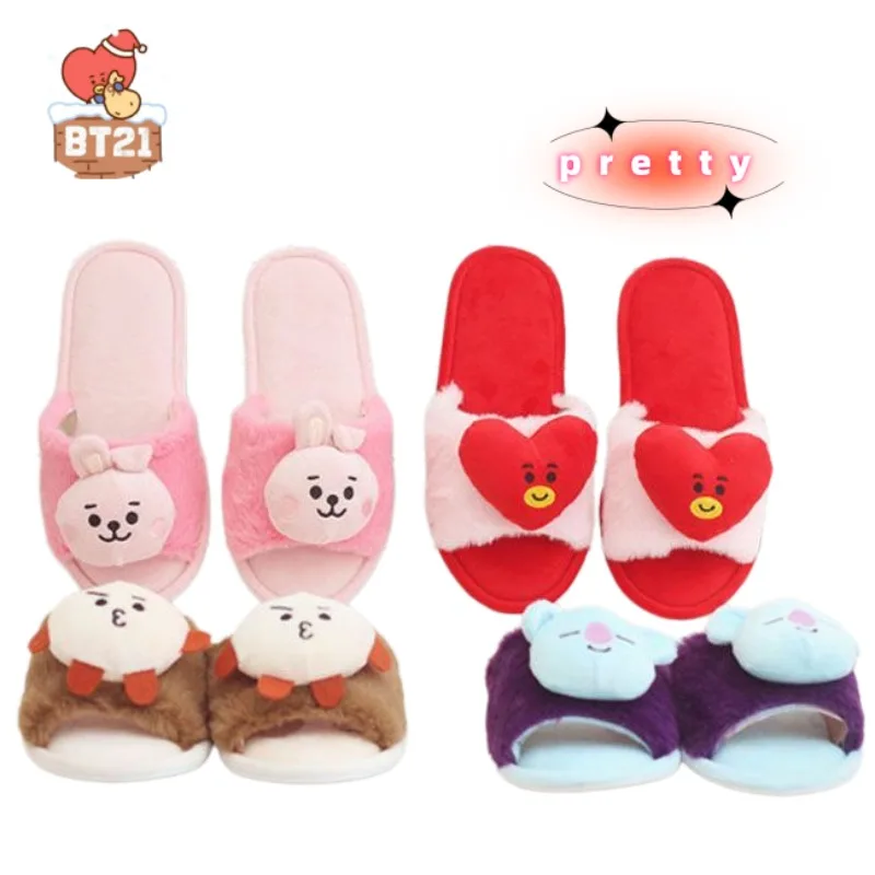 BT21 Slippers Cooky Tata Koya RJ Shooky Man Chimmy Spring and Summer Cute Girly Non-slip Slippers Indoor Home Supplies Gifts