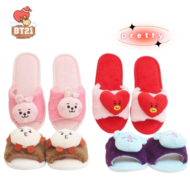  BT21 Slippers Cooky Tata Koya RJ Shooky Man Chimmy Spring and Summer Cute Girly Non-slip Slippers Indoor Home Supplies Gifts 