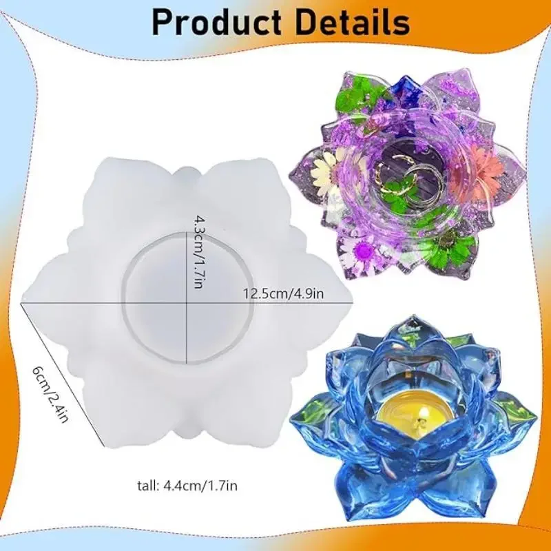 Silicone Candle Holder Molds Silicone Lotus Flower Mold Candlestick Resin Molds Lotus Tealight Candle Holder Lotus Flower Epoxy