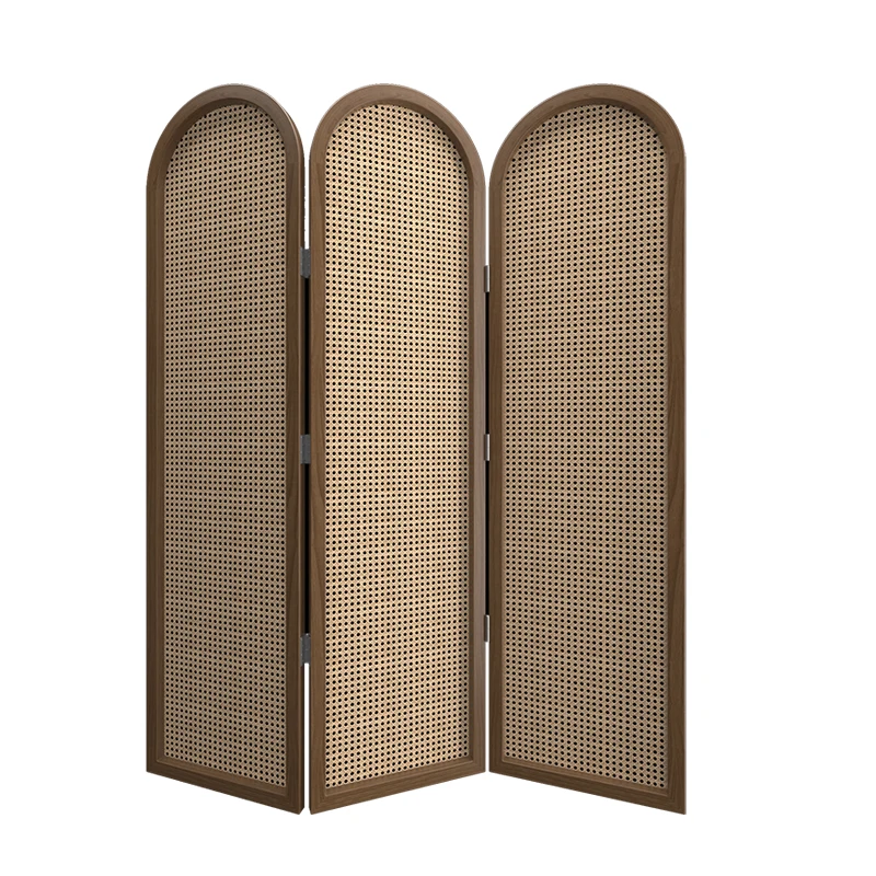 Japanese-style simple screen partition folding mobile rattan home entry office simple shelter