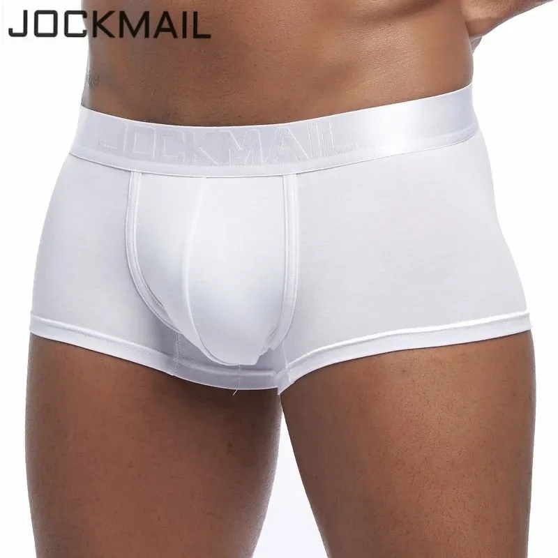 JOCKMAIL 통기성 Cueca 복서 옴므 모달 남성 속옷 복서, U 볼록 섹시 남성 속옷, 게이 팬티 반바지