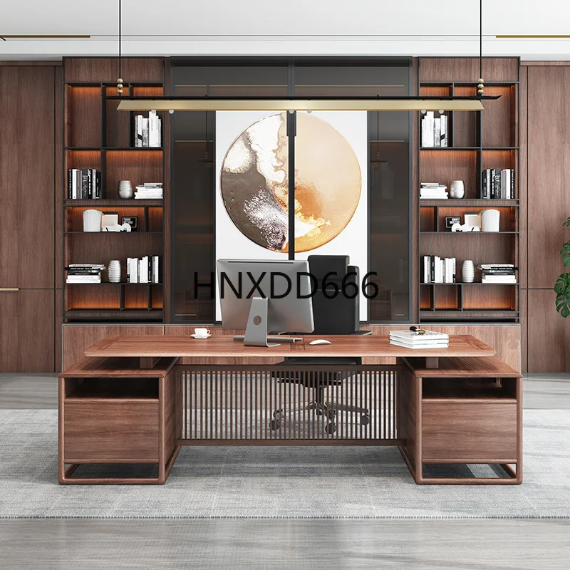 Meja bos kayu solid modern minimalis Cina baru