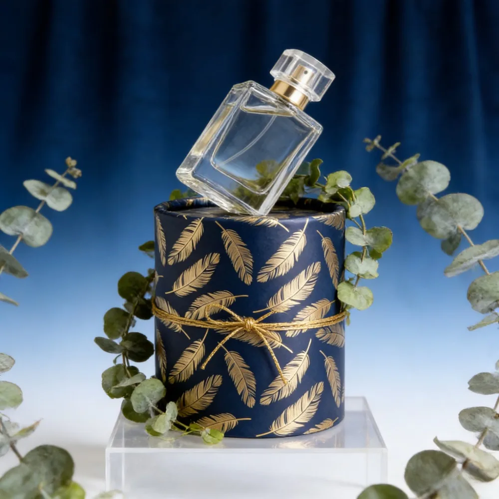 Großformatiges Geschenkpapier auf Rolle, schickes Geschenkpapier mit marineblauem und goldenem Federmuster, 17 Zoll * 118 Zoll pro Rolle – Detail 3