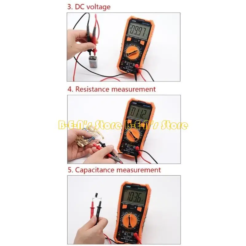 Y1AD Digital Multimeter Tester 1999 Counts Battery Powered NCV Current Resistance Diode,Continuity,Capacitance
