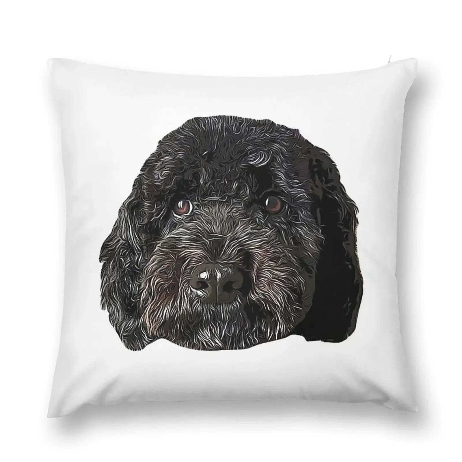 Cockapoo Cockerpoo Black Puppy Dog Throw Pillow Luxury Pillow Cover Cushion Cover Luxury Pillow Cases