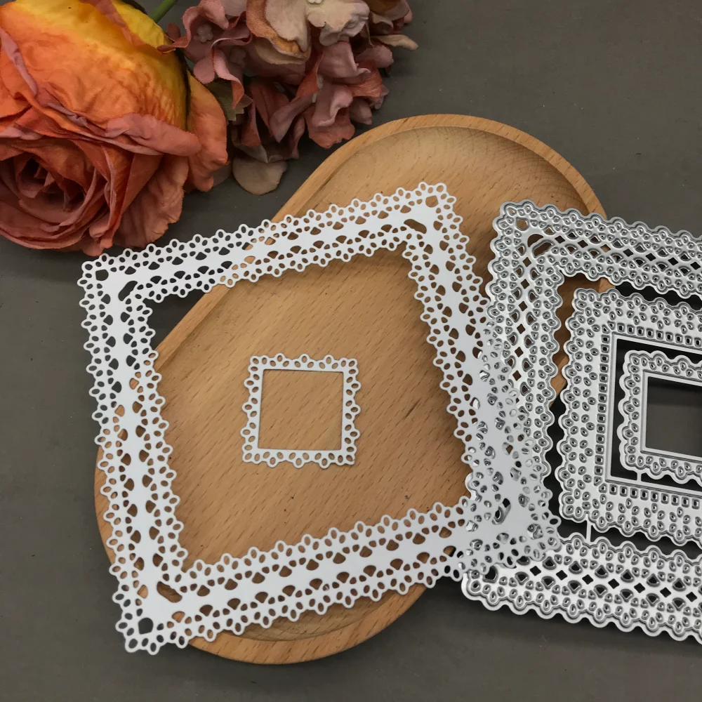 

1pcs metal cutting dies cut die mold Square Lace Scrapbook paper craft blade punch stencils dies