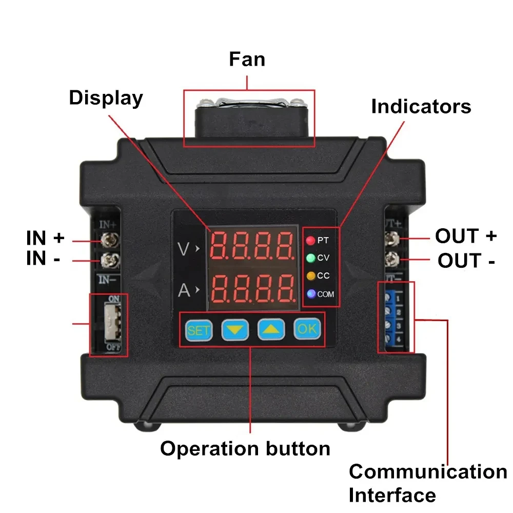 DPM8605 60V5A DC-DC Digital Regulated Constant Current Power Supply Programmable Step-Down Voltage Converter Module