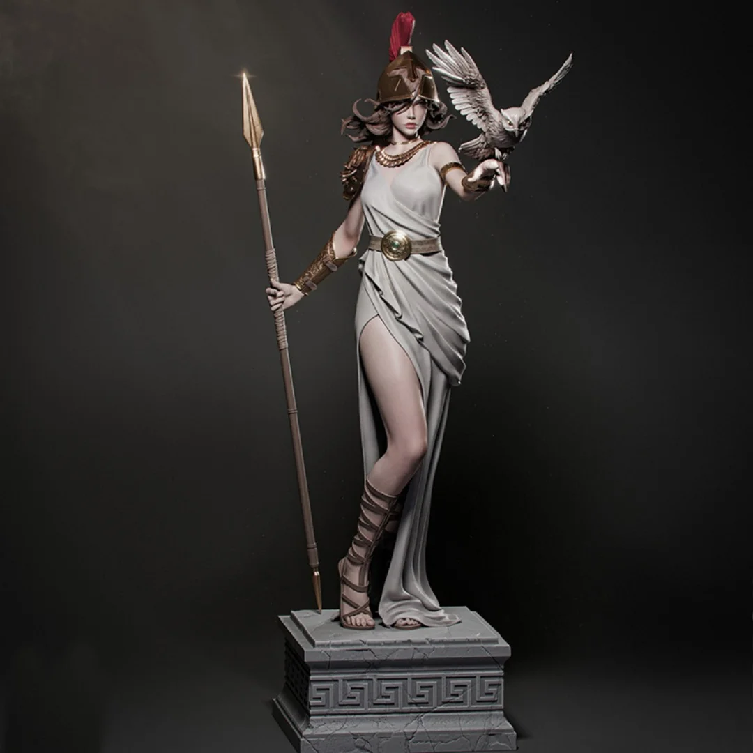 Resin Model Figure, 1/24 Scale Athena and The Eagle, GK, Unassembled and Unpainted Kit, 3D DIY Toy