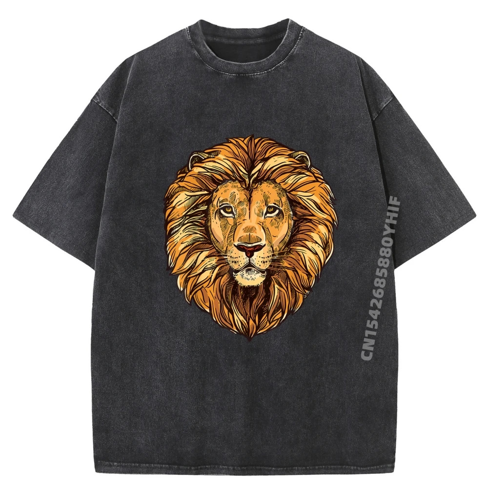 

Lion Boy Lion For Male Graphic Tees Normal Luxury Design Tshirts Street Shirts Mens Oversized Washed Clothes