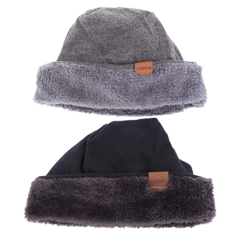 Winter Hats Knitted Caps for Men Women Velvet Hat Coral Fleece Scarf Outdoor Riding Hat Warm Thickening Plus Velvet BeaniesCap