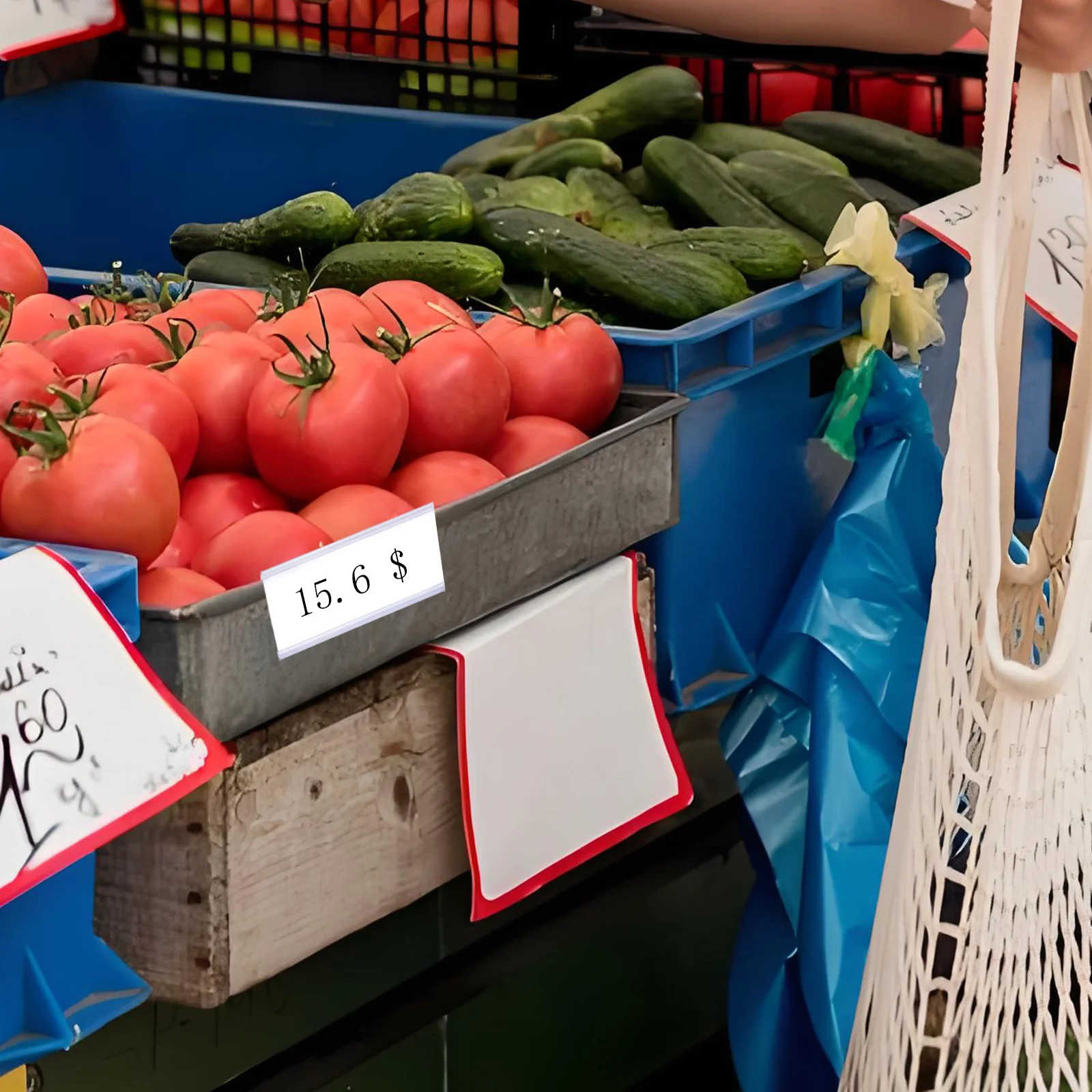 

30pcs Clear Plastic Label Holder For Wire Shelving Clip On Tags Storage Bins Fridges Pantry Shelf Labels Detachable Transparent