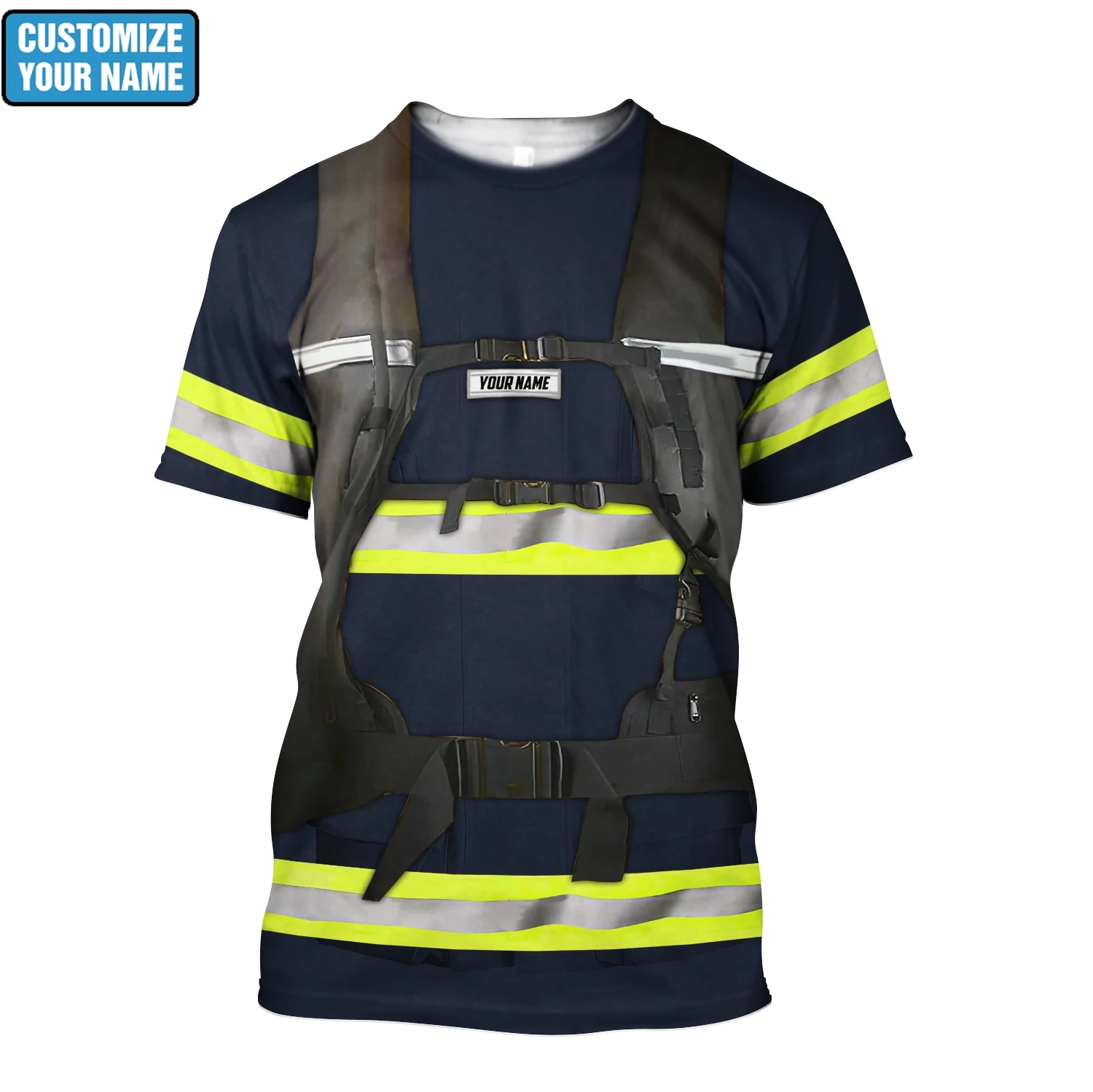 Hot Sale Fashion t shirt Personalized Name Brave Firefighter 3D Printed Mens Summer Tshirt Unisex Casual sports T-shirt DW41