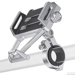 Aluminum Mobile Phone Holder for Motorcycle, Handlebar Bike Phone Mount,Suitable for Cycling, Mountain and Off-road