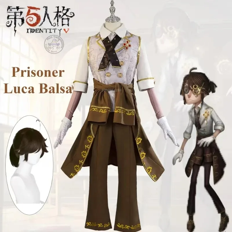 

Костюм для косплея Game Identity V Prisoner Luca Balsa, парик для ролевых игр, рубашка на выпускной, брюки, полный комплект, мужской наряд для вечеринки на Хэллоуин