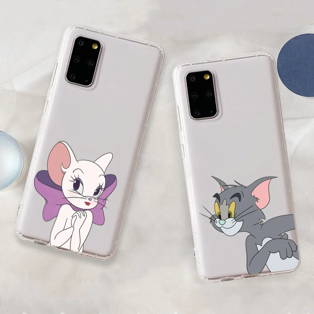 

T-Tom and J-Jerry cartoon Mousepad For Samsung S 20 21 22 23 for Redmi Note7 8 9 10 for Huawei P20 30 40 Clear Case