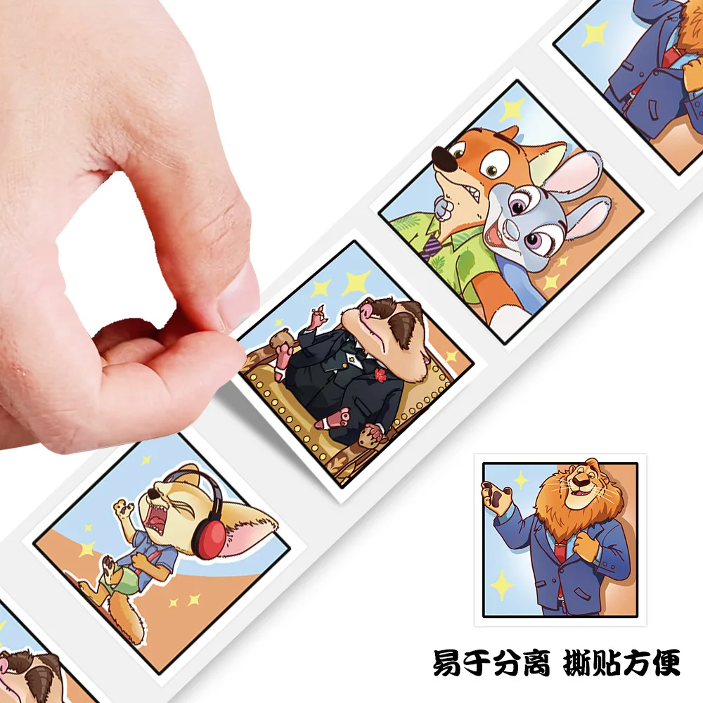 500pcs/Roll Disney 3D Cartoons Zootopia Judy Nick Sealing Sticker DIY PVC Laptop Decals Decoration Stiker Reward Gift Toys