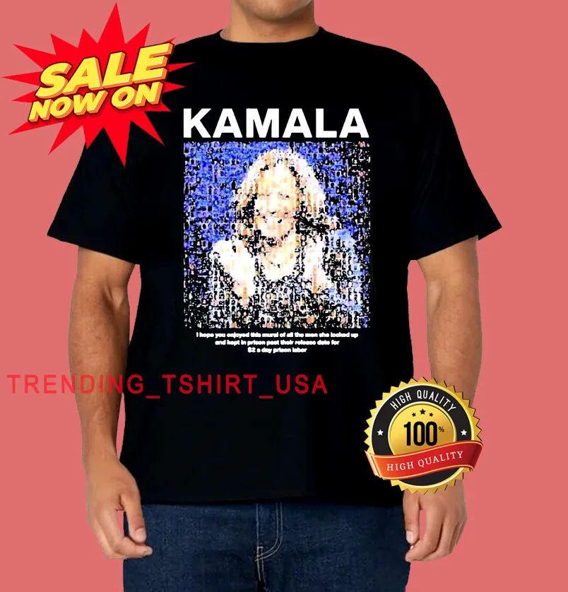 HOT Kamala Mosaic Black T-Shirt S-5XL