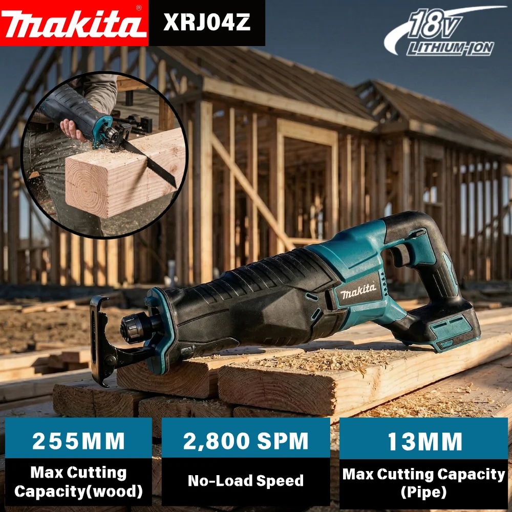 Image of 2026 Makita 18V Bürstenlose Akku-Säbelsäge für Holz und Metall, Tragbares Elektrowerkzeug, Wiederaufladbares System-Kit