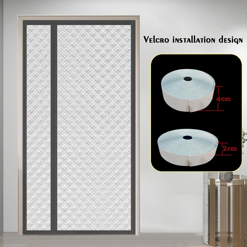Side Opening Cotton Door Curtain, Shielding Curtain, No Punching, Magnetic Suction, Bedroom, Winter Warm and Windproof Door Curt