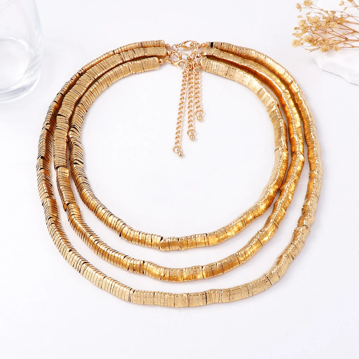 

3Pcs/sets ZAA Vintage Personalized Design Metal Chains Choker Necklaces for Women Holiday Party Jewelry Gifts