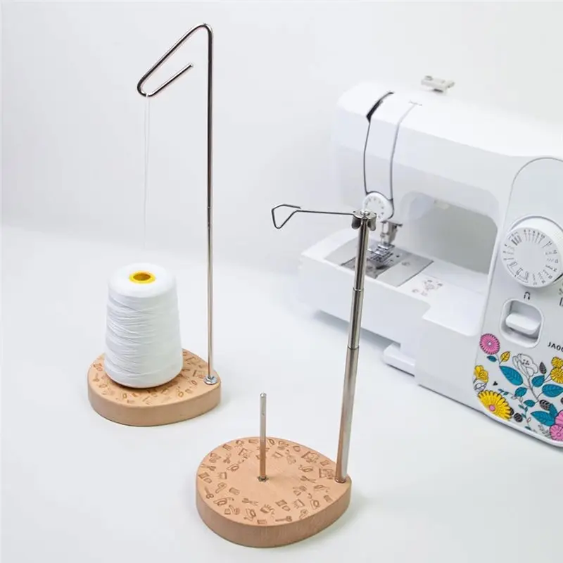 [Touchbuy】 Bobbin Organizer Adjustable Wooden Thread Stand-Single Spool Holder For Home Sewing Machines-Extendable Design