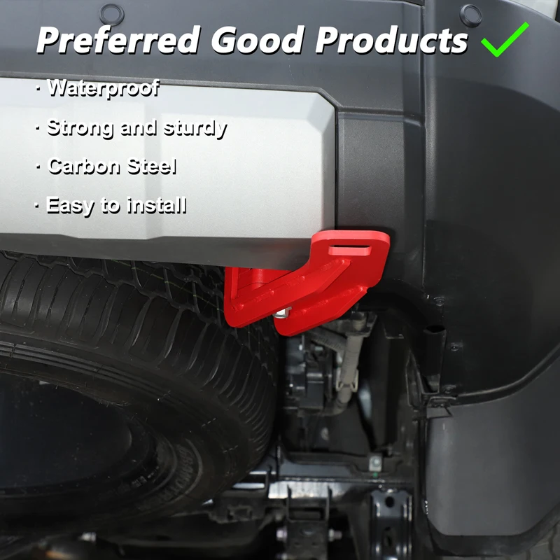 

For Toyota Land Cruiser Prado 250 LC250 2024 Carbon Steel Black Car Rear Bumper Right Bottom Trailer Ring Auto Tool Accessories