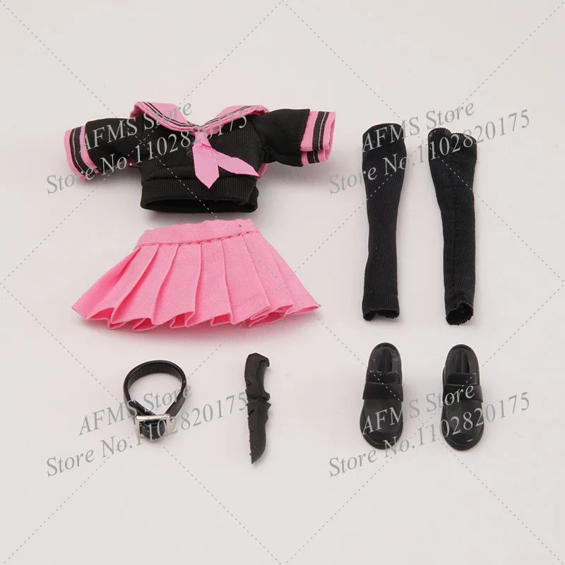 Traje móvil a escala 1/12 para niña, camiseta bonita de marinero, falda, uniforme, conjunto de traje de estudiante, figura de acción de 6 pulgadas, muñecas corporales de soldado