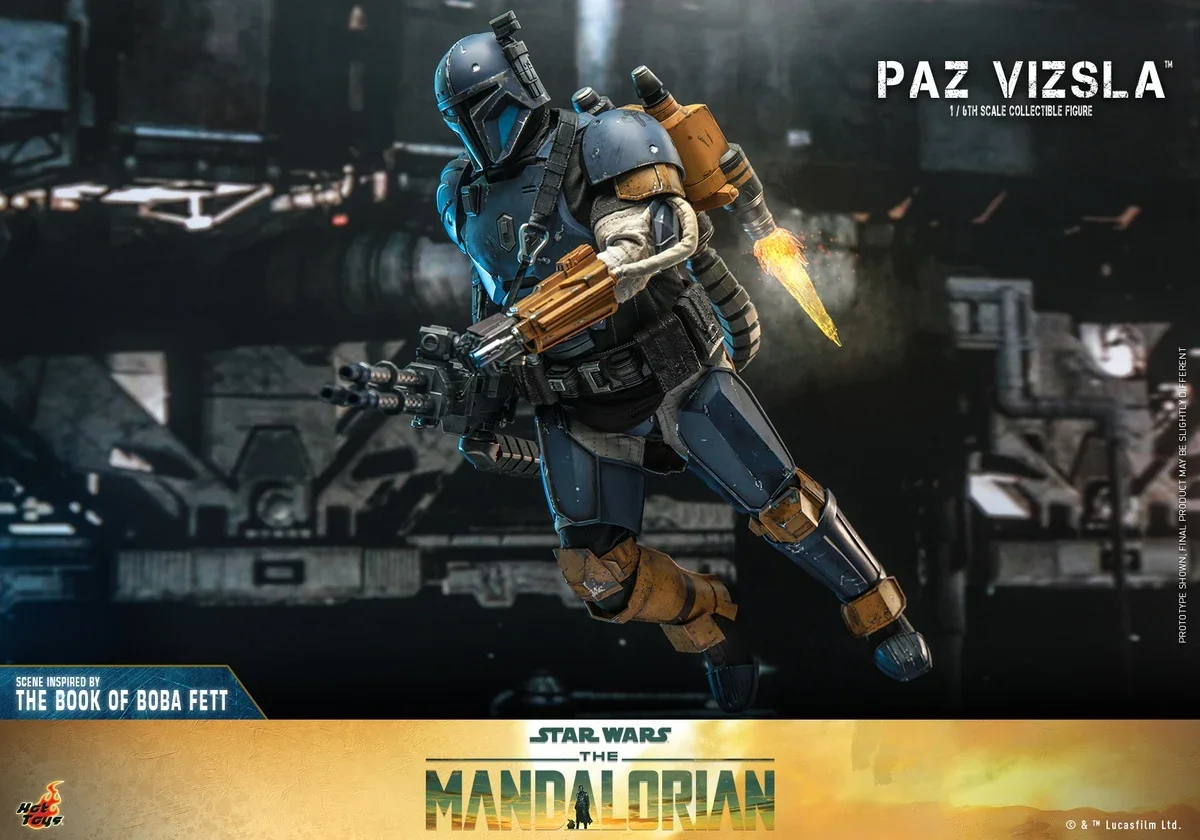 Hotoys-Star Wars شخصية عمل جندي ذكر ، Mandalorian Pz Vizsla نموذج مجموعة كاملة ، مجموعة متحركة ، 12 "، Tms097 ، 1 ، 6 ، متوفر بالمخزون