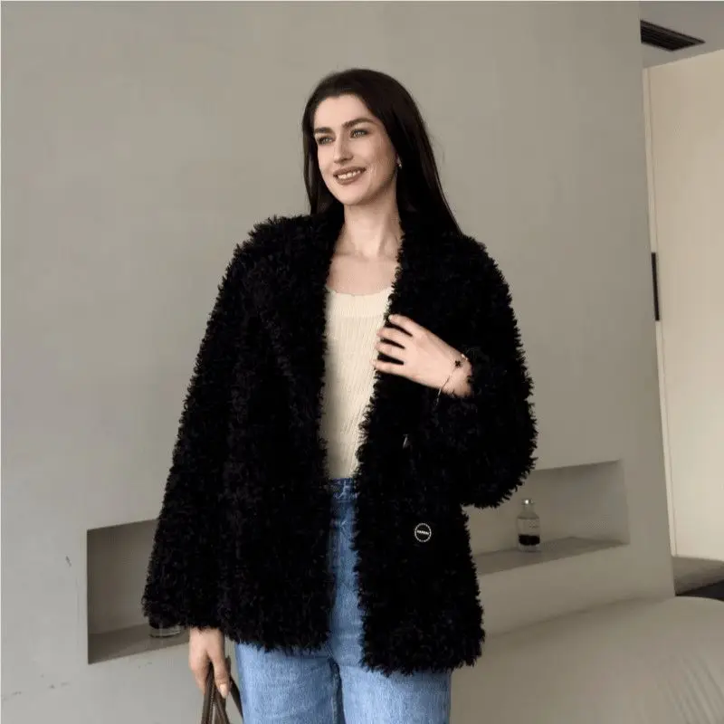 فرو صناعي لمعاطف المعاطف النسائية جودة متوسطة الطول حفل الشباب الكورية نمط وشاحات الورك سترة Abrigos الراقية صدرية OL