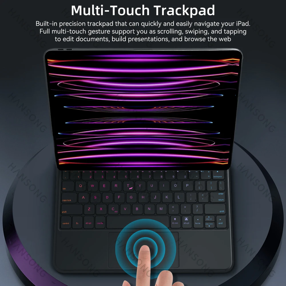 Funda con Teclado retroiluminado para iPad, cubierta con teclado mágico de 10. ª generación para iPad Pro 11 12,9, 4. ª y 6. ª generación para iPad Air 4. ª y 5. ª 10,9