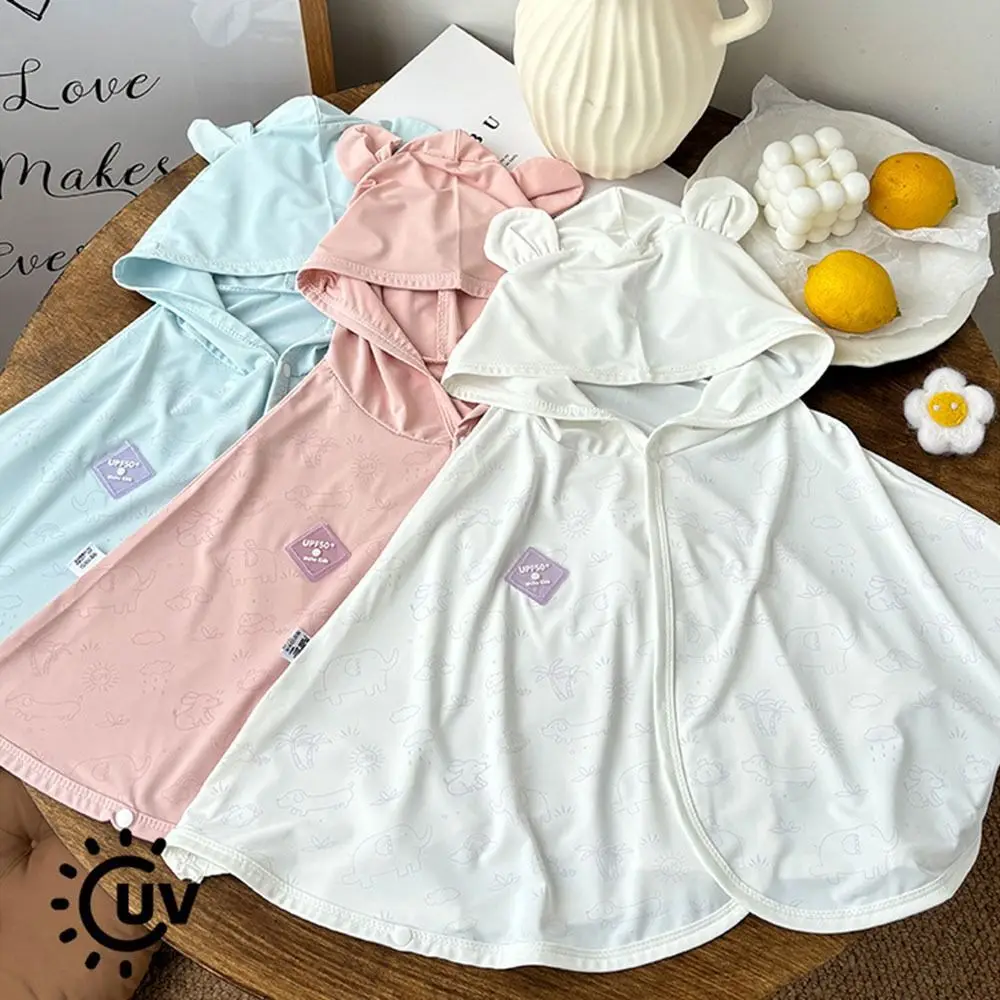 

Breathable Baby Sun Protection Clothing Light-sensing Color Change Hooded Design Cooling Summer Jacket Thin Fabric