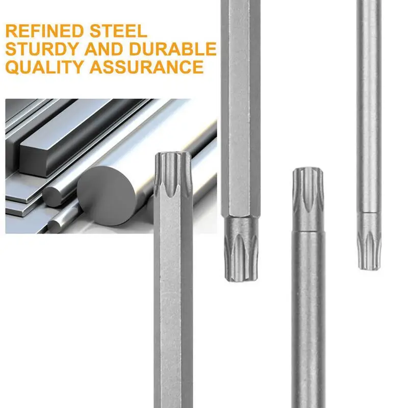 11Pcs Torx Screwdriver Bit Set Tamper Proof Security Magnetic Bit Set T6T40 Magnetic Torx Shank Screwdriver Electric Drill Tool