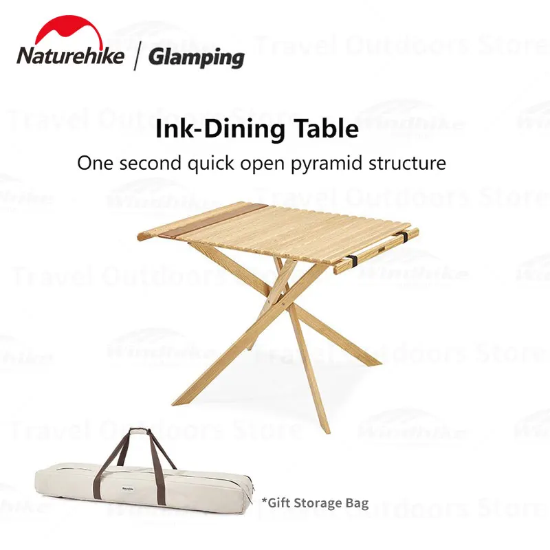 Naturehike Camping Foldable Table One-piece Assembly Dining Table Outdoor Portable Picnic Table with Storage Bag