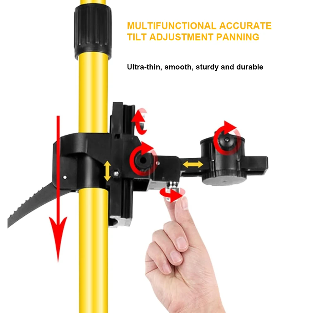 FIRECORE 3.7M Laser Telescoping Pole 5/8 and 1/4 Interface Extend Ceiling Rod Bracket + Hollow Tripod