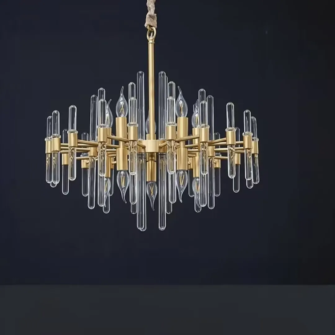 

Постмодернистская роскошная хрустальная люстра из меди, роскошная люстра для гостиной, лампа для украшения столовой