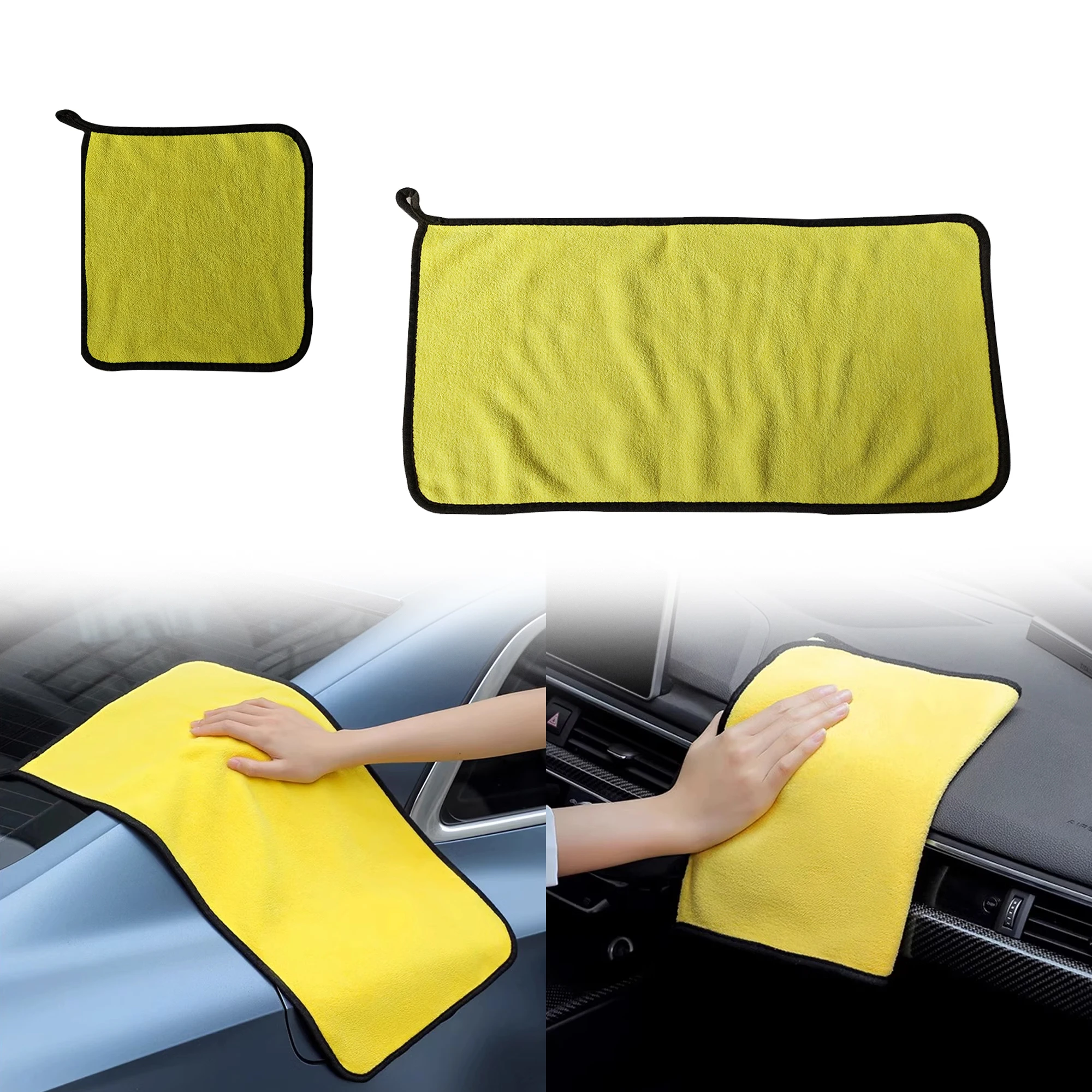 1PC Various Sizes Car Wash Microfiber Towel Car Cleaning Drying Cloth Hemming Car Care Cloth Detailing Car Wash Towel