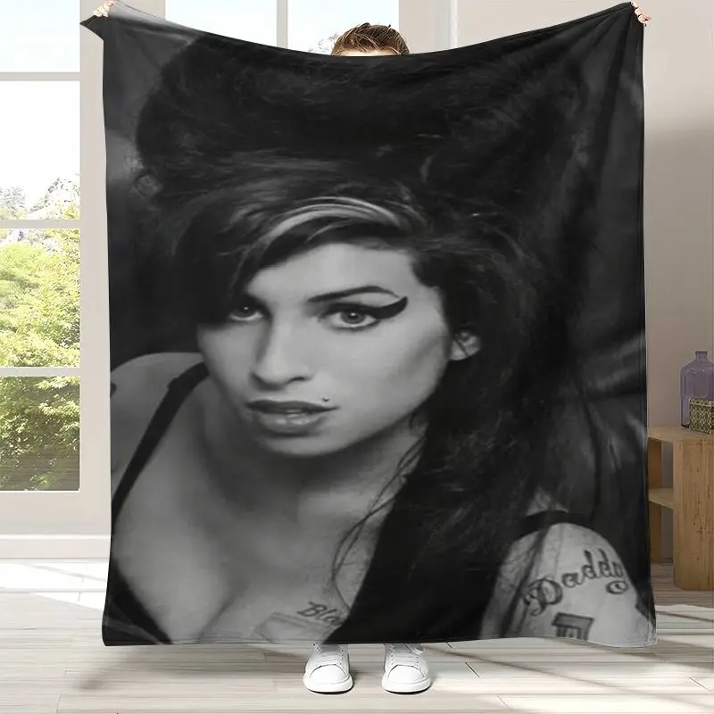 Amy Winehouse Music Singer Soft Flannel Blanket,Cozy Warm Throw Blanket for Bed,Sofa,Living Room,Picnic,Camping,Home Decor,Gift