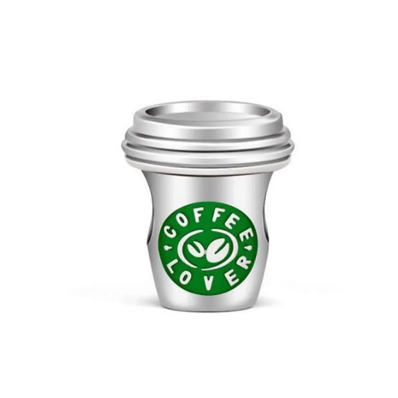 الأوروبي الساخن بيع 925 الفضة ، كوب ، فنجان القهوة قلادة بها خرزات مناسبة للأساور الأصلية ، DIY بها بنفسك الملحقات ، مجوهرات رائعة