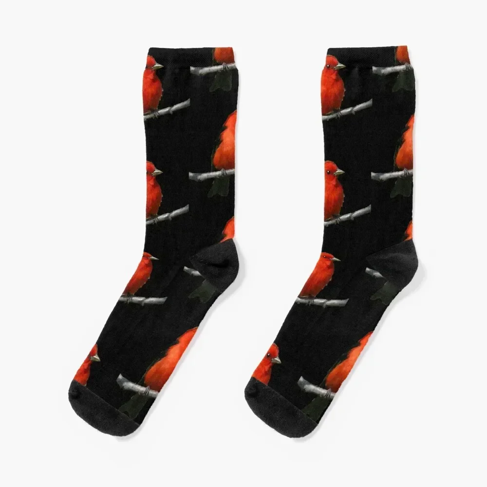 

Scarlet Tanager Socks Thermal man winter gift anime luxury Man Socks Women's