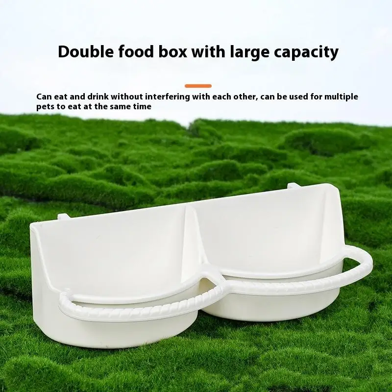 2 قطعة وحدة تغذية الطيور بشبكة مزدوجة مع سعة كبيرة حوض المياه معلق قفص العصافير مستلزمات الطعام والمياه للطيور