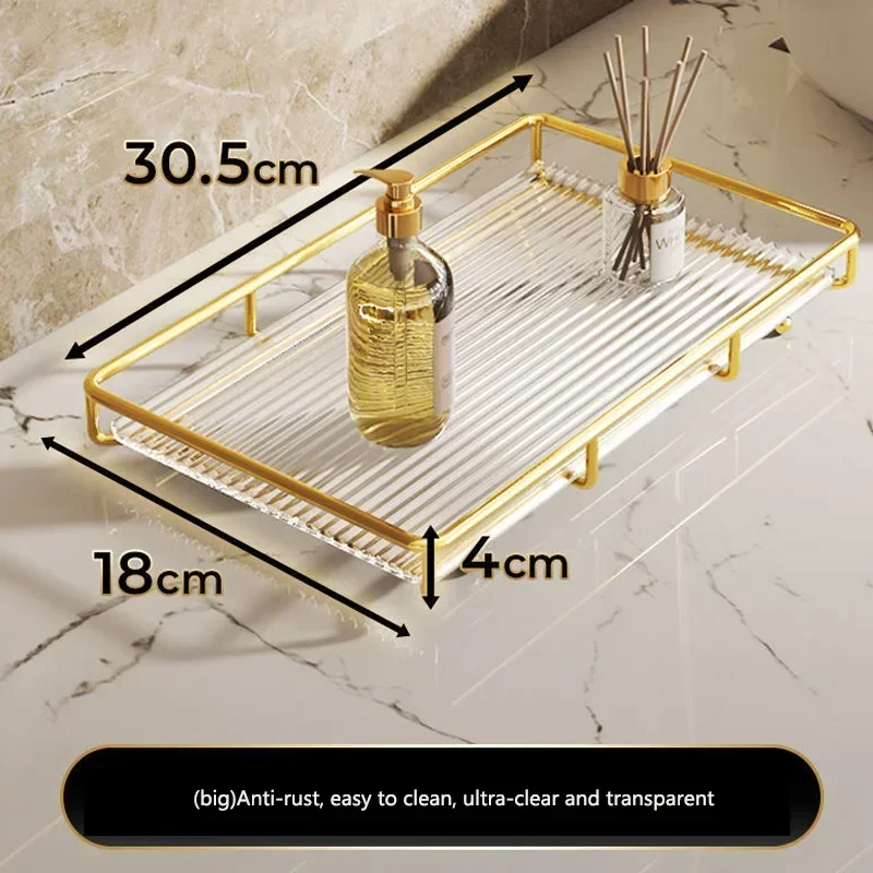 1PC Bathroom Organizer Rack Acrylic Makeup Storage Hooker Shelves For Skincare Cream Bathroom Kitchen Accessories New Arrival