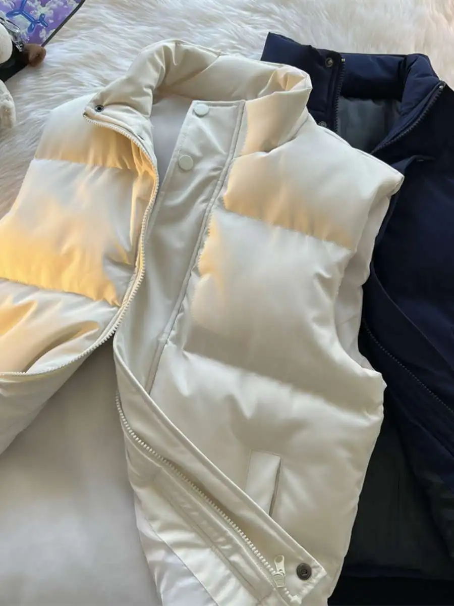 

Warm Casual Cotton Vest Stand Collar Loose Fit Outerwear for Men Traditional Hanfu Sle Regular Thin Autumn Faion