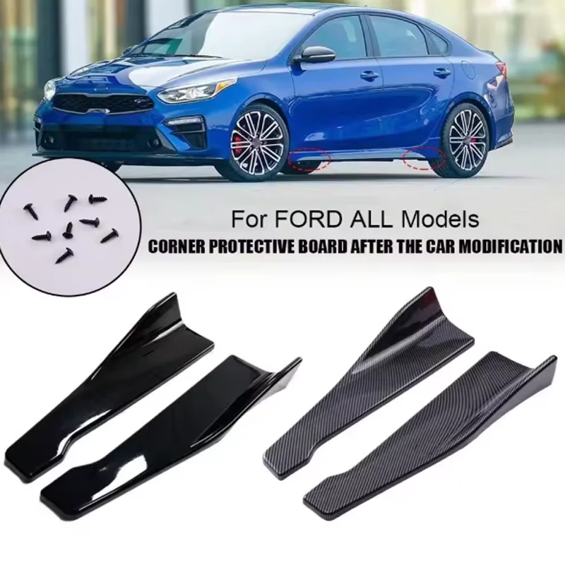 1 Pair Car Rear Bumper Lip Trim Protector Car Side Skirt Cover Car Corner Bumper Guards with screws 48CM Length For Audi BMW